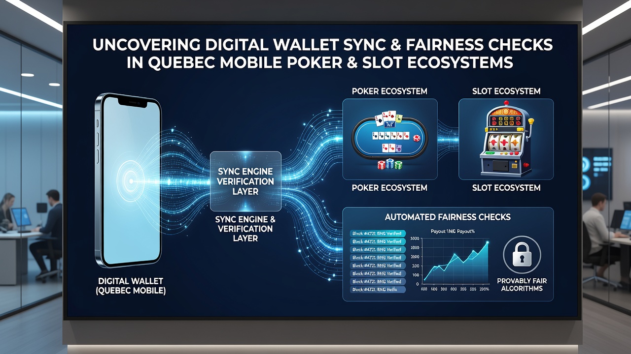Mobile screen showing synchronized fairness check dashboard with wallet transaction history and slot game result verification in Quebec